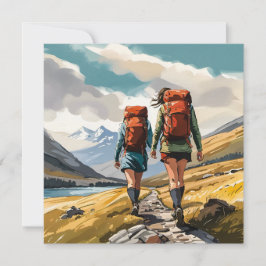 Tarjeta Festiva Senderismo por las tierras altas de Escocia