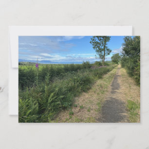 Tarjeta Festiva Sendero rural en la isla de Bute Escocia en un