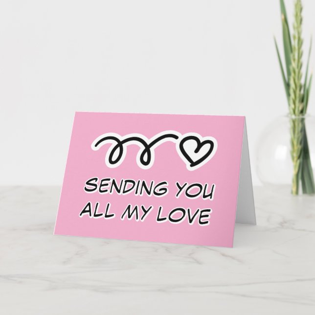 Tarjeta Festiva Sending you all my love Valentine's Day Card (Anverso)