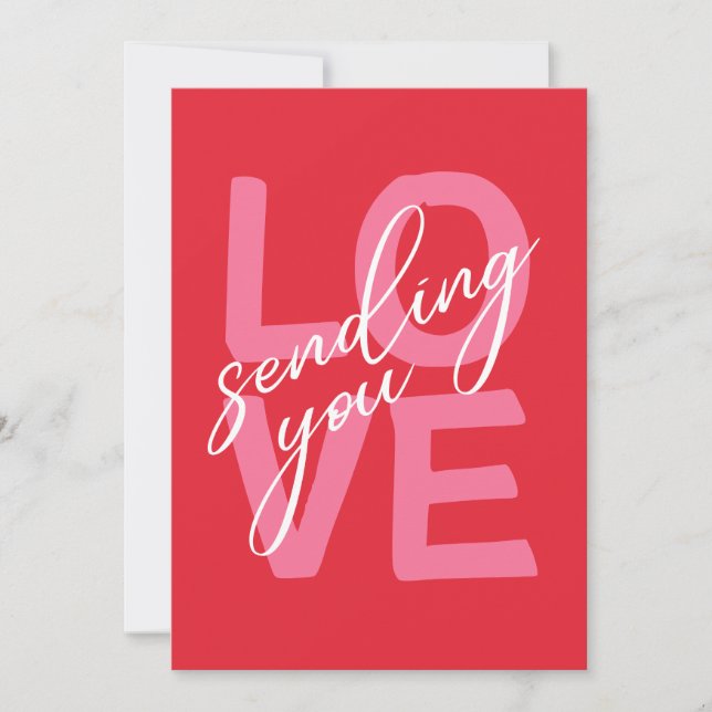 Tarjeta Festiva Sending You Love Bold Modern Typography Valentine (Anverso)