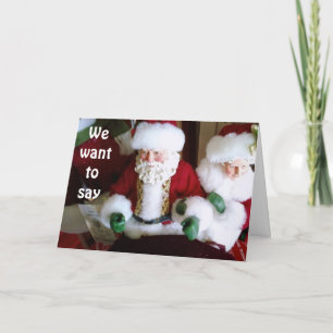 TARJETA FESTIVA SEÑOR/SRA. CLAUS DICE QUE TENEMOS UN DÍA DE NAVIDA