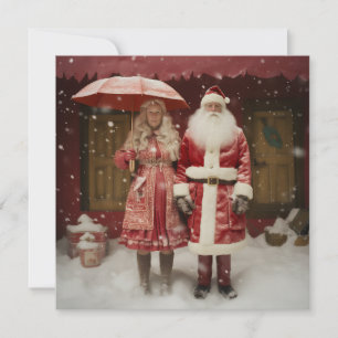 Tarjeta Festiva Señor y Señora Claus