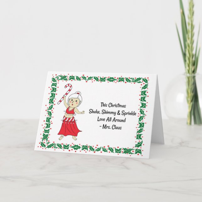Tarjeta Festiva Señora Claus de la danza del vientre (Anverso)