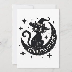 Tarjeta Festiva Señora Gata sin Hijos Harris Walz Halloween Pastel