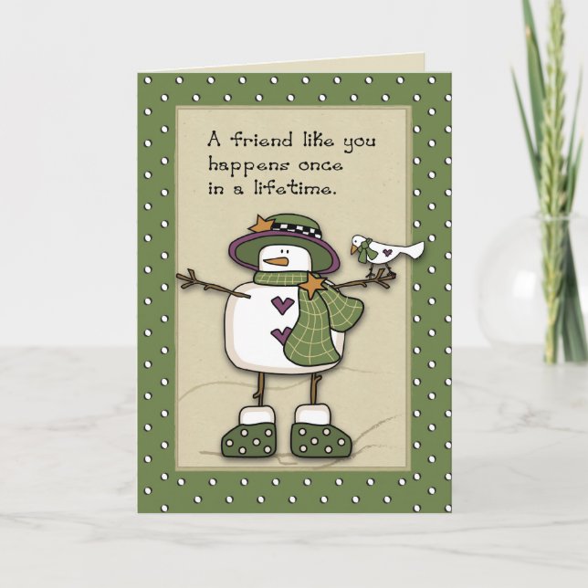 Tarjeta Festiva Señora mejores amigos de la nieve 3280 (Anverso)