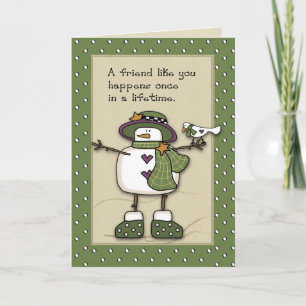 Tarjeta Festiva Señora mejores amigos de la nieve 3280