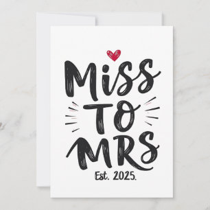 Tarjeta Festiva Señora por Mrs Est. 2025 Matrimonio Marido Esposa 