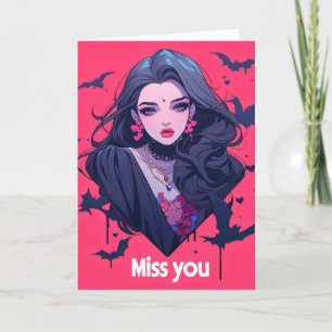 Tarjeta Festiva Señorita Mujer Demónica