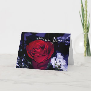 Tarjeta Festiva ¡Señorita usted!-Hermosa Rosa Roja con cita románt