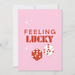 Tarjeta Festiva Sensación de suerte, Chica afortunado, Chica más a