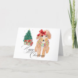 Tarjeta Festiva Sentado de perros de Navidades felices