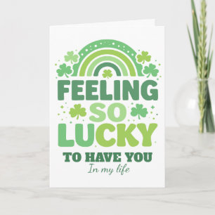 Tarjeta Festiva Sentirse tan afortunado Día de San Patricio Retro 
