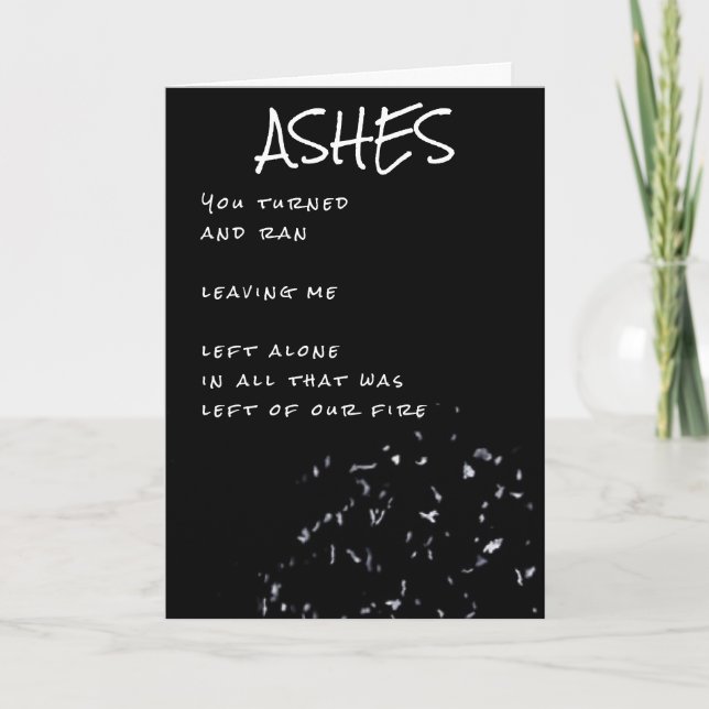Tarjeta Festiva Separación de poemas de Ashes (Anverso)