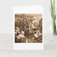 Sepia de Stereoview del vintage de Santa del