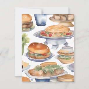 Tarjeta Festiva Ser amable con los servidores de alimentos Mes B