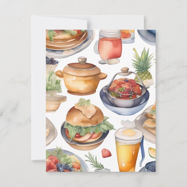 Tarjeta Festiva Ser amable con los servidores de alimentos Mes C (Anverso)