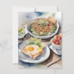 Tarjeta Festiva Ser amable con los servidores de alimentos Mes E