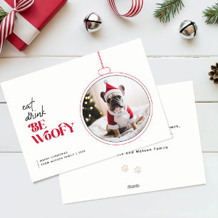 Tarjeta Festiva Ser familia de mascotas perro cachorro foto Navida