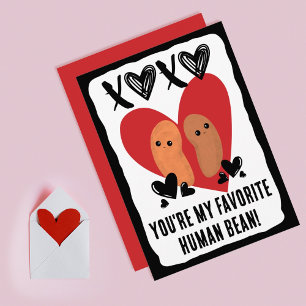 Tarjeta Festiva Ser humano favorito Bean Xoxo El día de San Valent