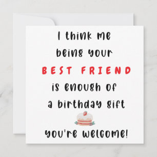 Tarjeta Festiva Ser Tu Mejor Amigo Es Suficiente Para Un Cumpleaño