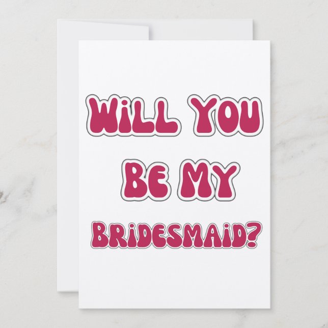 Tarjeta Festiva Serás mi dama de honor retro 70 (Anverso)