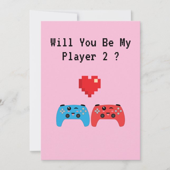 Tarjeta Festiva ¿Serás Mi Jugador 2? (Anverso)