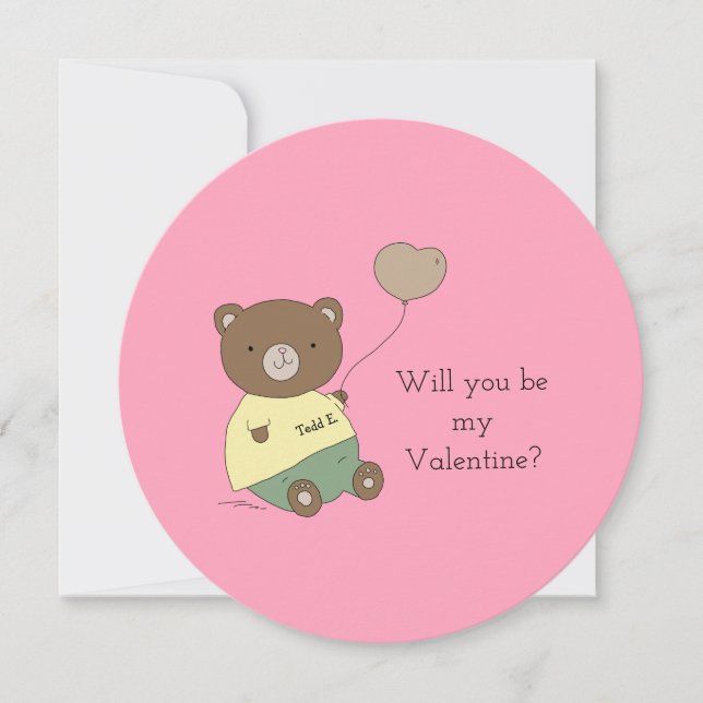 Tarjeta Festiva Serás Mi Rosa De San Valentín (Anverso)