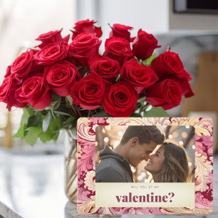 Tarjeta Festiva Serás mi San Valentín de San Valentín de fotos rom