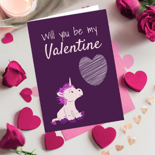 Tarjeta Festiva ¿Serás mi unicornio del Día de San Valentín?