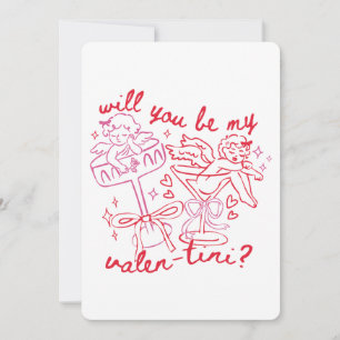 Tarjeta Festiva ¿Serás mi Valen-Tini? Martini Día de San Valentín