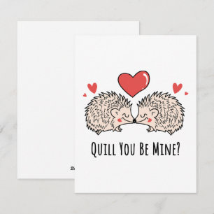 Tarjeta Festiva ¿Serás Mía: Beso de Pareja de Erizo Amor