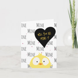 Tarjeta Festiva ¿Serás Mío? Amor al pollo + San Valentín