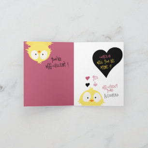 Tarjeta Festiva ¿Serás Mío? Amor al pollo + San Valentín