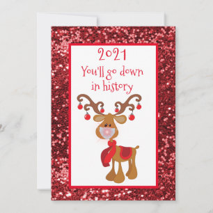 Tarjeta Festiva Serás Recordado en la Historia Reno Rudolph 2021