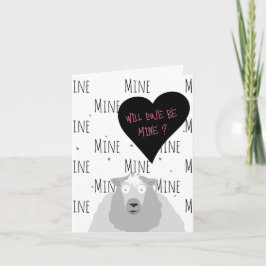 Tarjeta Festiva "¿Seremos Míos?" Amor ovino divertido + San Valent