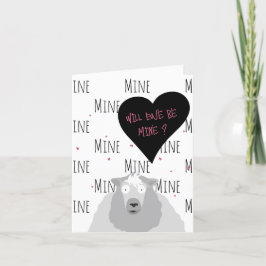 Tarjeta Festiva "¿Seremos Míos?" Amor ovino divertido + San Valent