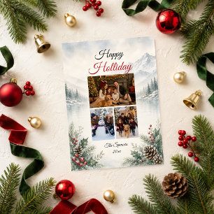 Tarjeta Festiva Serena Colagrafía de Fotos Familiares de Vacacione