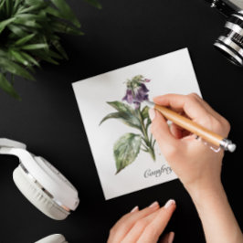 Tarjeta Festiva Serene Watercolor Comfrey, personalizado