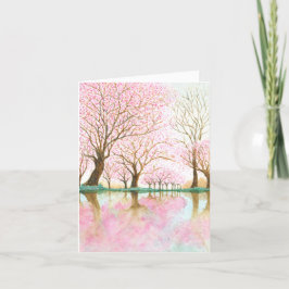 Tarjeta Festiva Serenidad de Primavera - Reflexiones sobre el flor