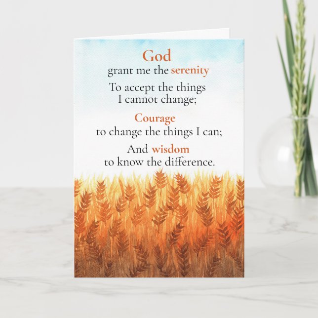 Tarjeta Festiva Serenity Prayer Card (Anverso)