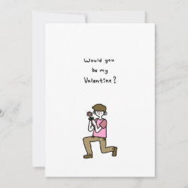 Tarjeta Festiva ¿Serías Mi Valentín? Un chico con flores