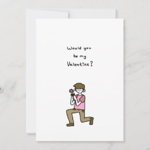 Tarjeta Festiva ¿Serías Mi Valentín? Un chico con flores