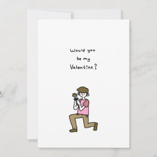 Tarjeta Festiva ¿Serías Mi Valentín? Un chico con flores