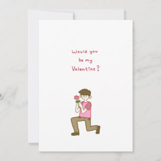 Tarjeta Festiva ¿Serías Mi Valentín? Un chico con una flor