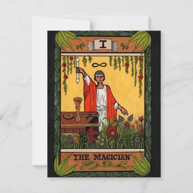 Tarjeta Festiva Serie Tarot - El mago (Anverso)