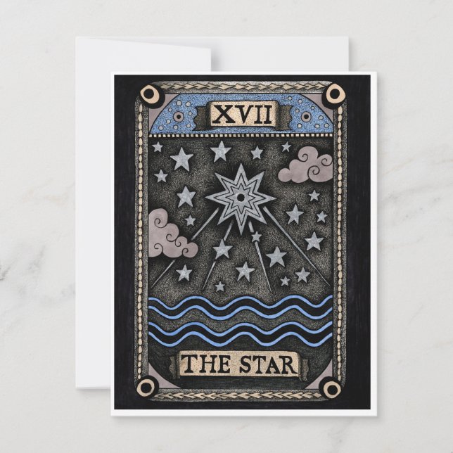 Tarjeta Festiva Serie Tarot - La Estrella (Anverso)