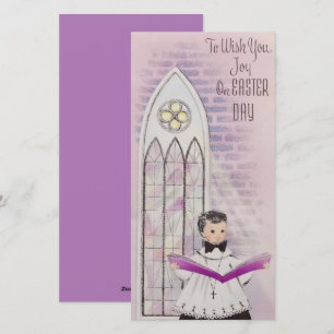 Tarjeta Festiva Sermón De La Iglesia Vintage En El Día De Pascua