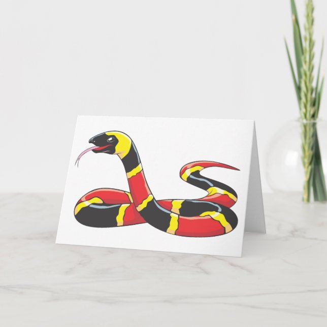 Tarjeta Festiva Serpiente coralina del este venenosa (Anverso)