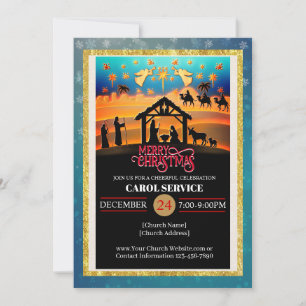 Tarjeta Festiva Servicio de Villancicos de la Iglesia Cristiana Re