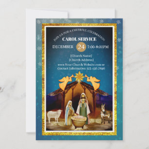 Tarjeta Festiva Servicio de Villancicos de la Iglesia Cristiana Re